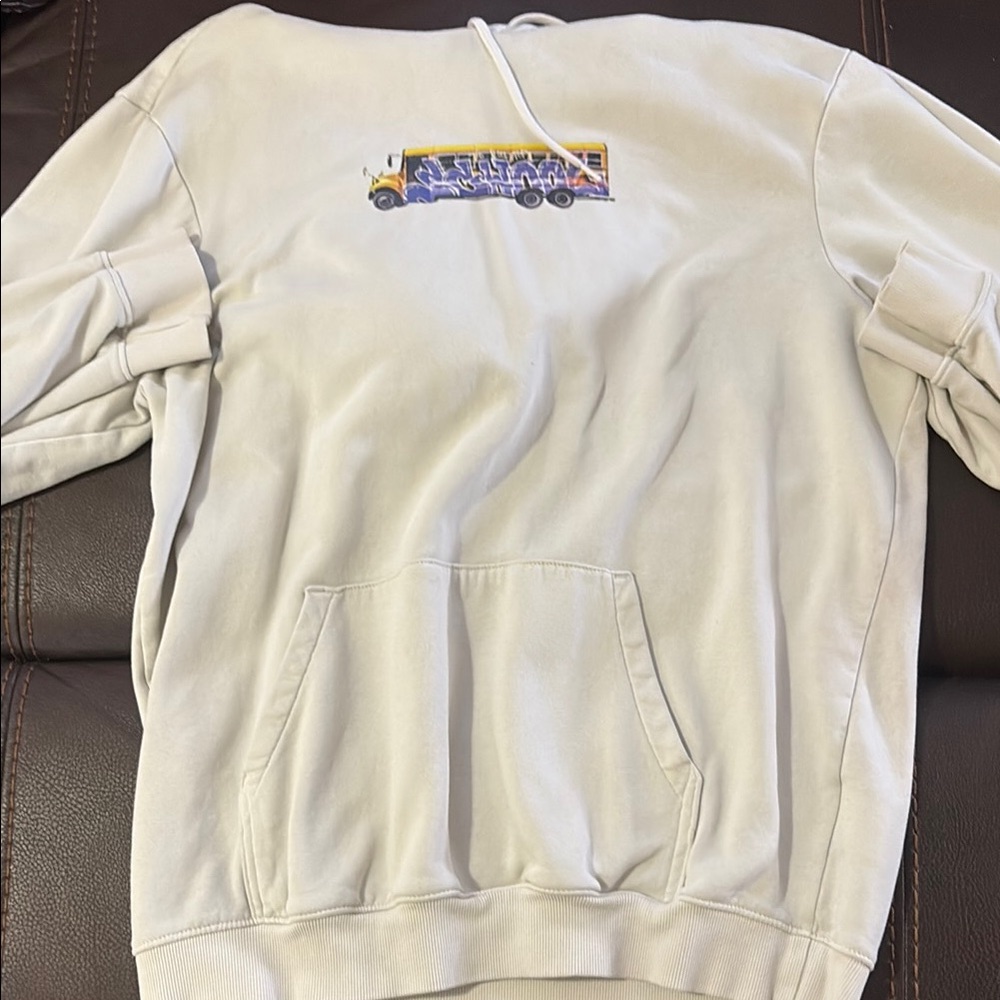 H&M Cream Sweater with Bus Design